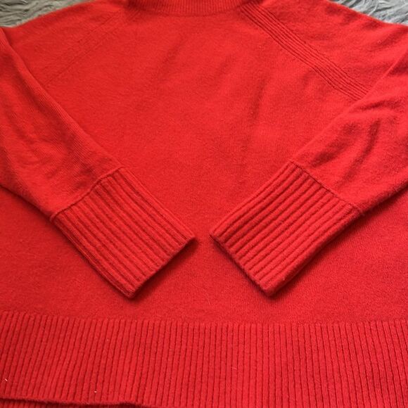 Jcrew bright red/orange wool blend turtleneck sweater size xs - Picture 3 of 6